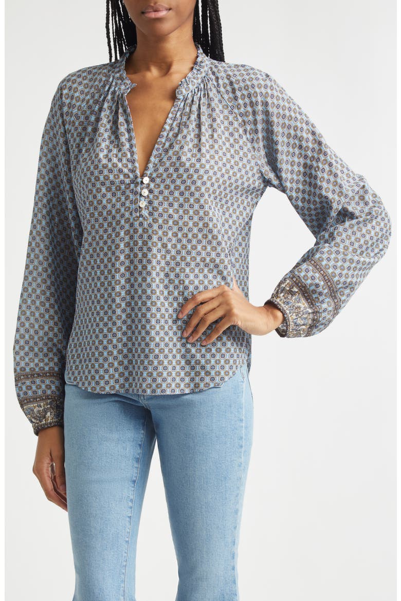 Linds Split Neck Top, Alternate, color, BLUE JAY MULTI