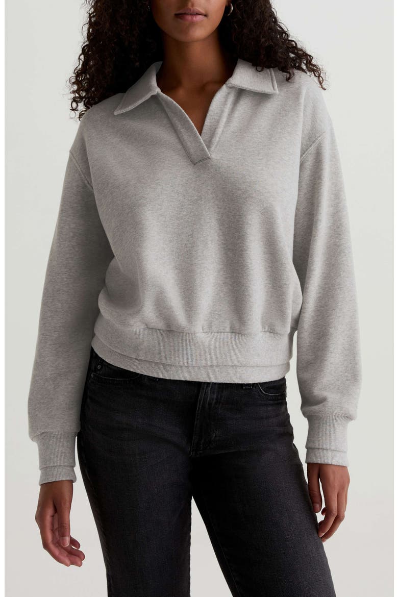 Carol Split Neck Knit Pullover, Main, color, HEATHER GREY