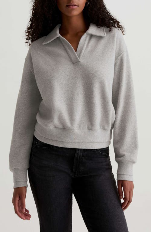 Ag Carol Split Neck Knit Pullover In Gray