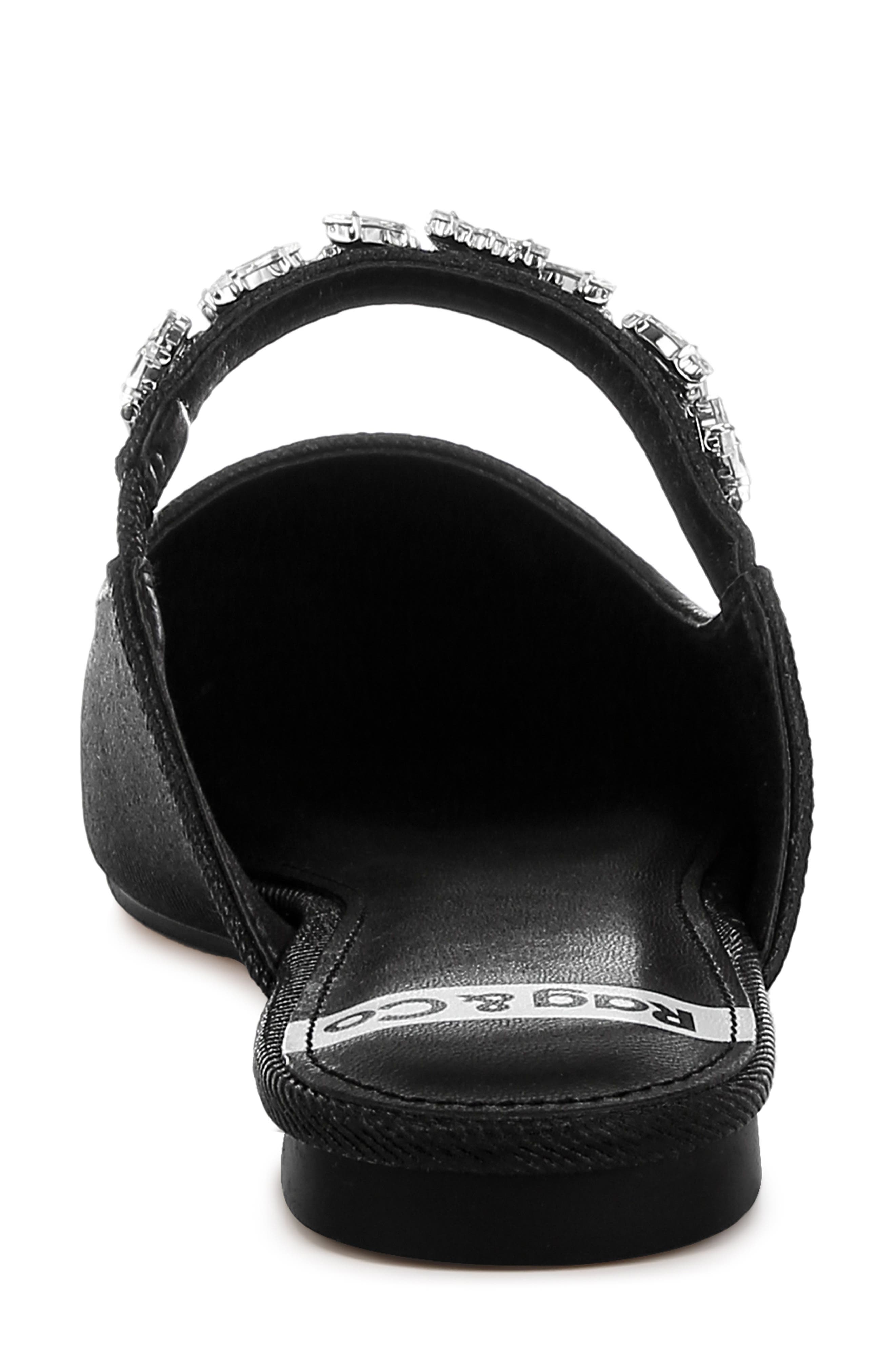 Rag & Co Magnum Crystal Strap Mule, Alternate, color, Black