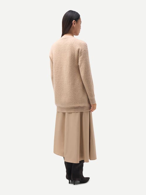Gobi Cashmere Ajour Knit Open Front Cardigan In Neutral