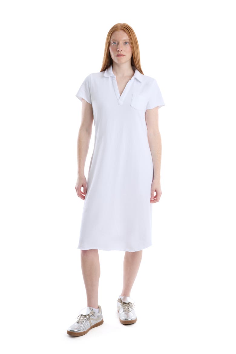 Polo Dress with Chest Pocket, Alternate, color, White