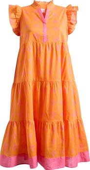 SUGARLIPS Donna Dot Mirna Tiered Midi Dress