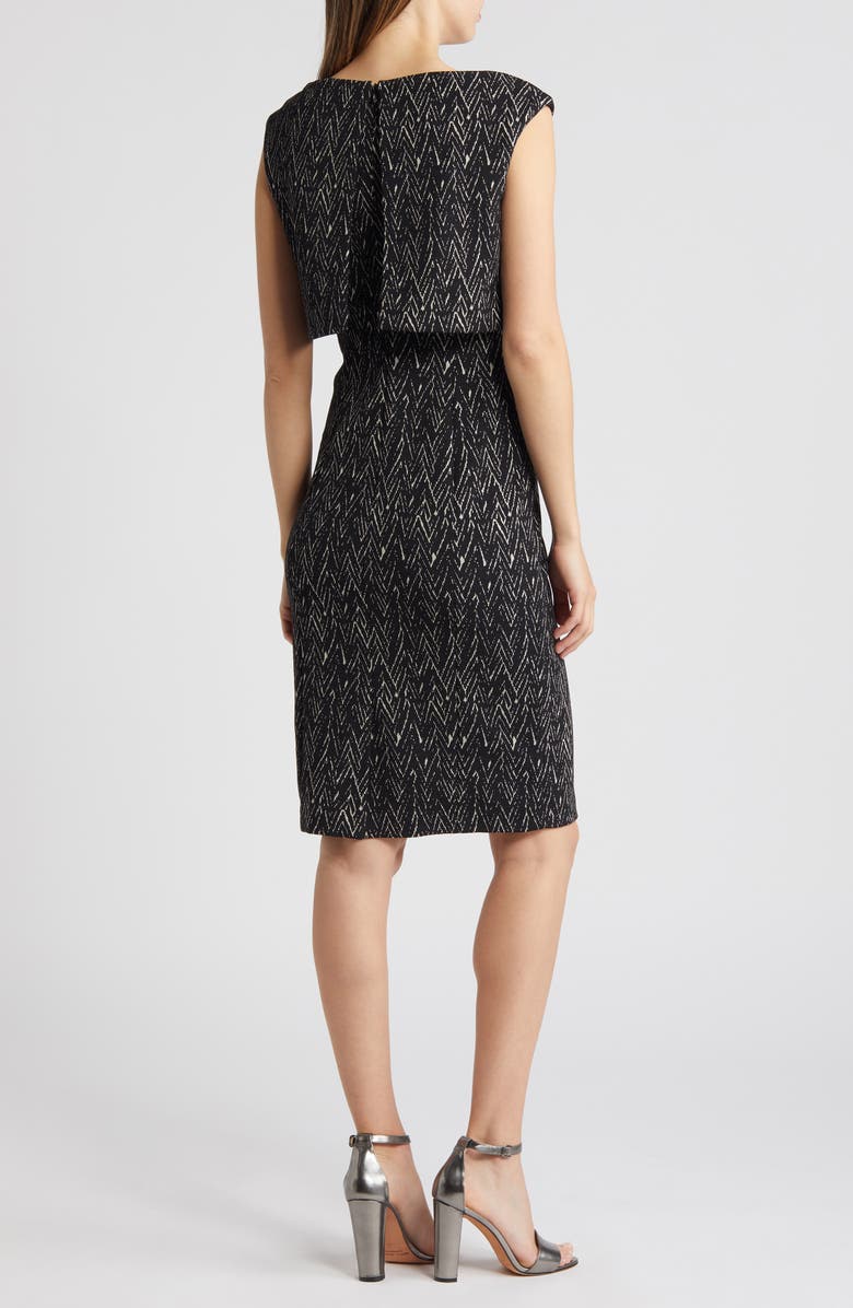 Eliza J Ottoman Popover Sheath Dress, Alternate, color, Black