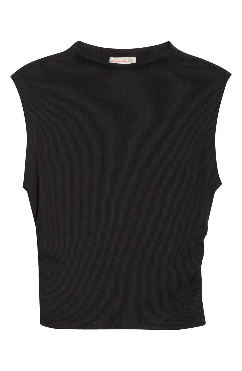 Marine Layer Lexi Rib Mock Neck Top, Alternate, color, Washed Black