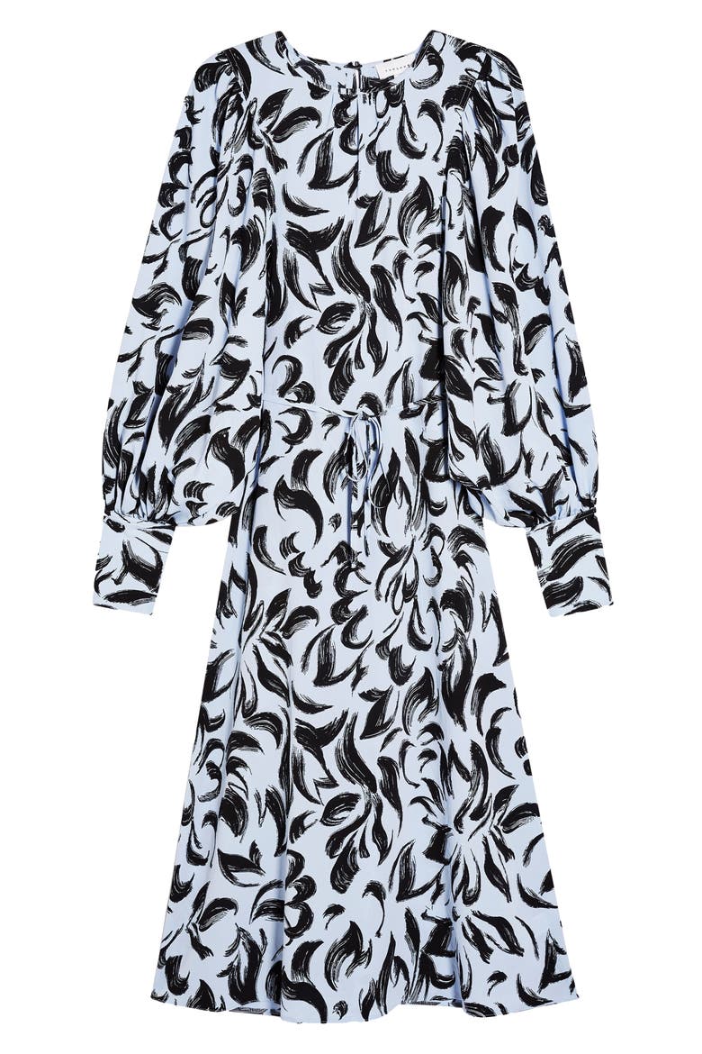 Smudge Oversize Balloon Long Sleeve Dress, Alternate, color, BLUE MULTI