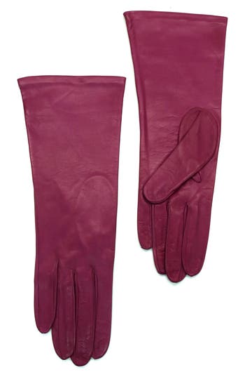 Portolano Silk Lined Leather Gloves In Pink