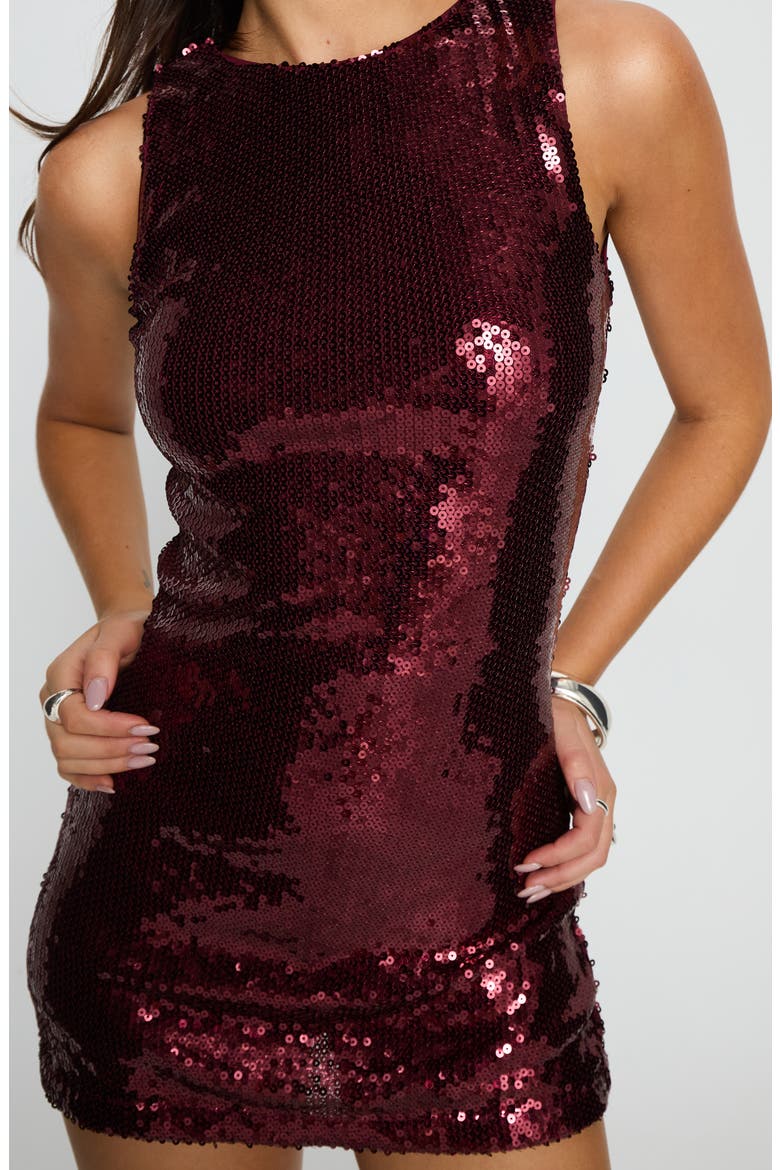 Yumiko Skirted Sequin Romper, Alternate, color, CHERRY SPARKLE