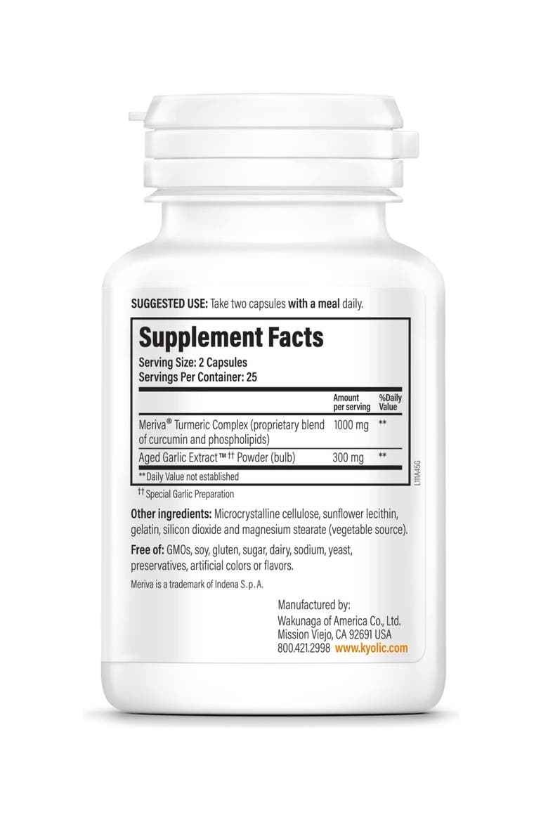 Aged Garlic Extract Formula 111, Healthy Inflammation Response, Curcumin, Capsules 50 Count, Alternate, color, None
