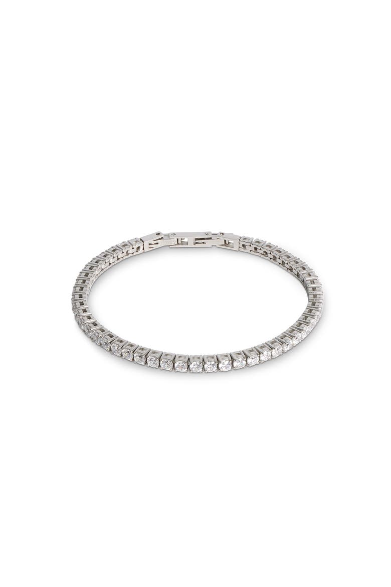 Tennis Bracelet Crystal Bracelet, Main, color, Silver