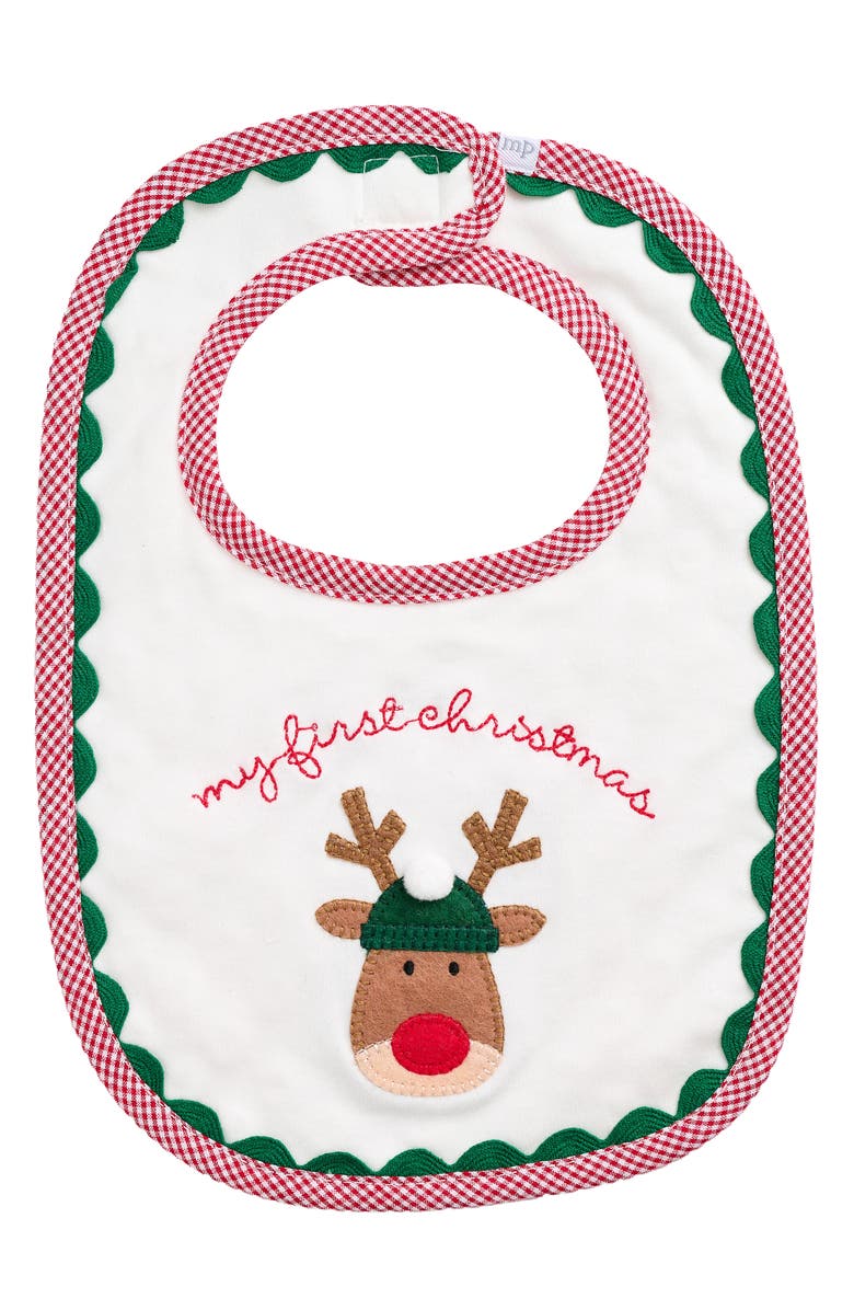 Mud Pie My First Christmas Bib, Main, color, Red