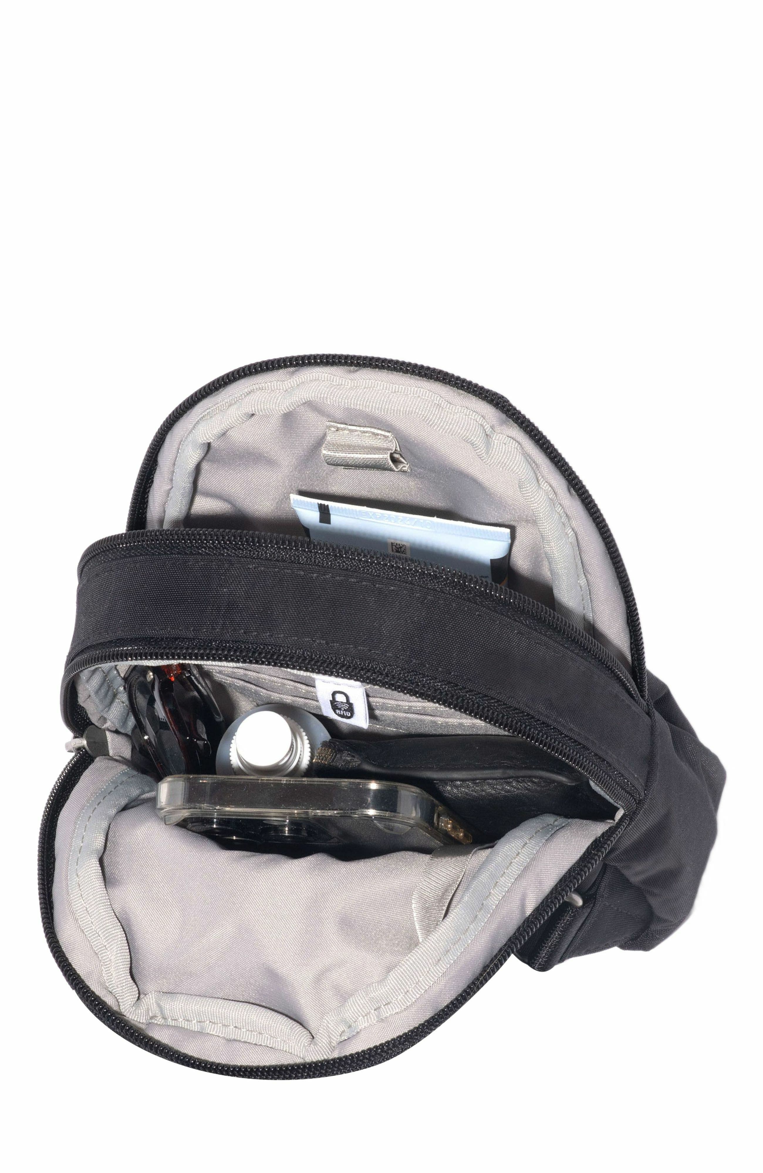 BAGGALLINI Double Zip Mini Sling Bag, Alternate, color, Black