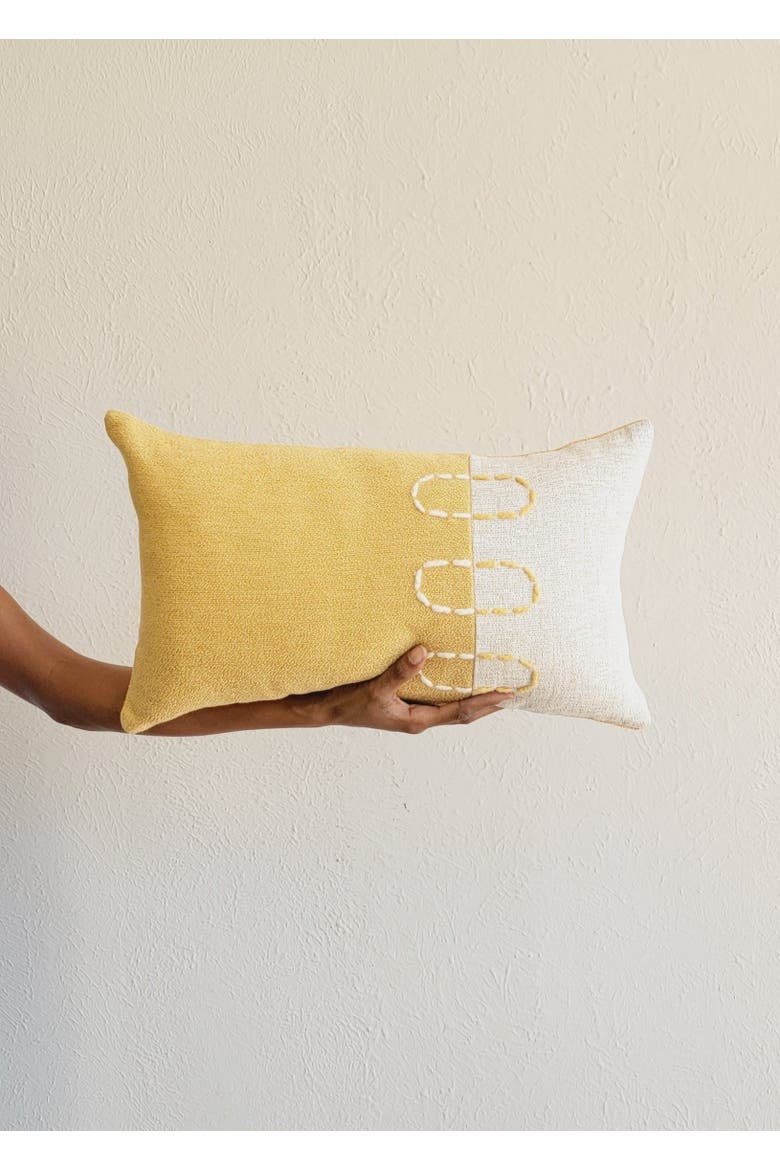Landscapes Block Throw Pillow - Mustard - Cover Only, Main, color, Mustard