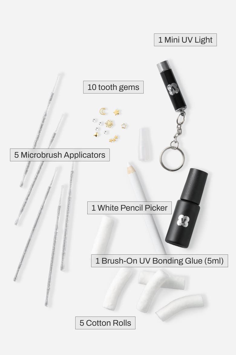 Celestial Tooth Gem Kit, Alternate, color, White