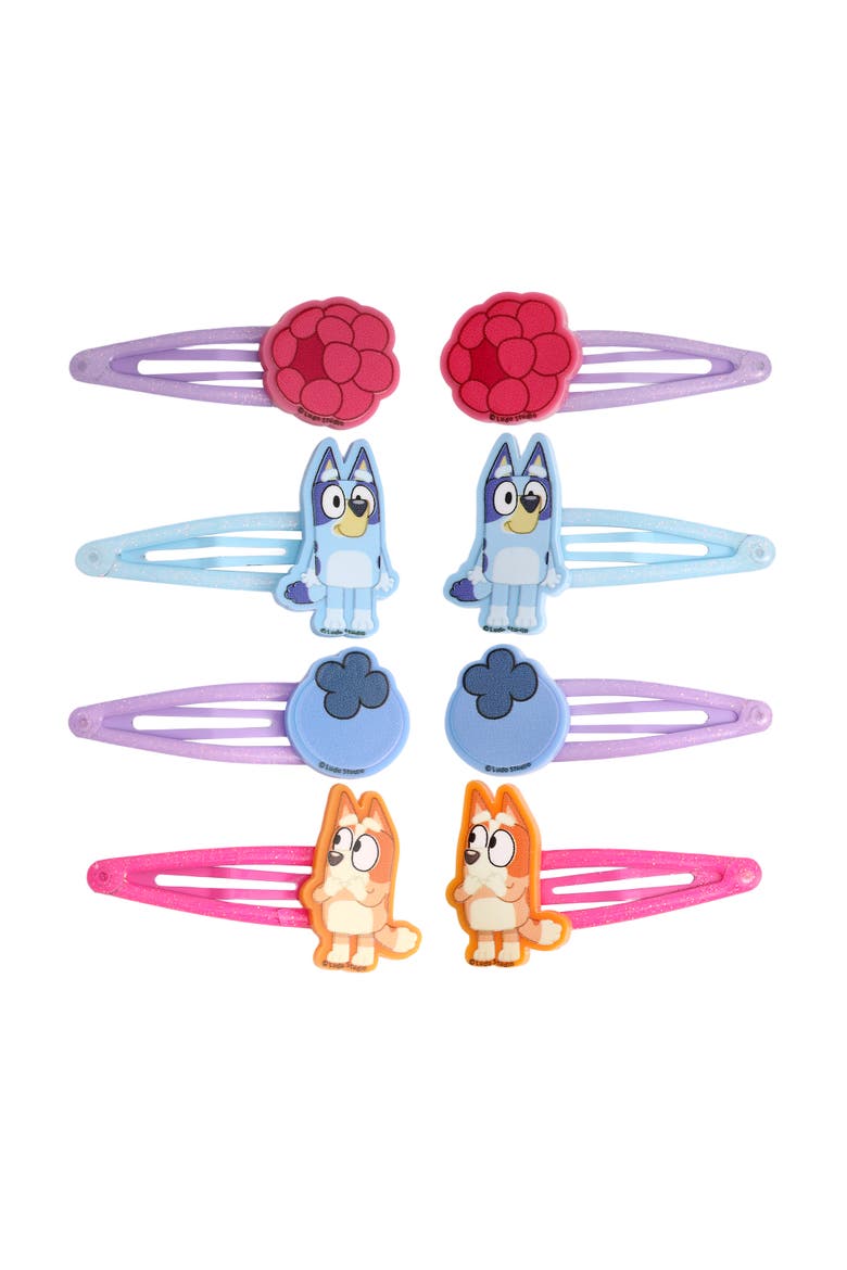 Hair Clips 8-Piece Set Official License, Snap Back Hair Clip, Bluey Accessories, Main, color, Multicolored