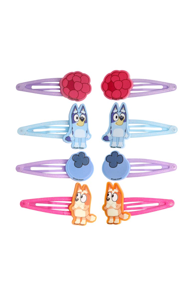 BLUEY Hair Clips 8-Piece Set Official License, Snap Back Hair Clip, Bluey Accessories, Main, color,