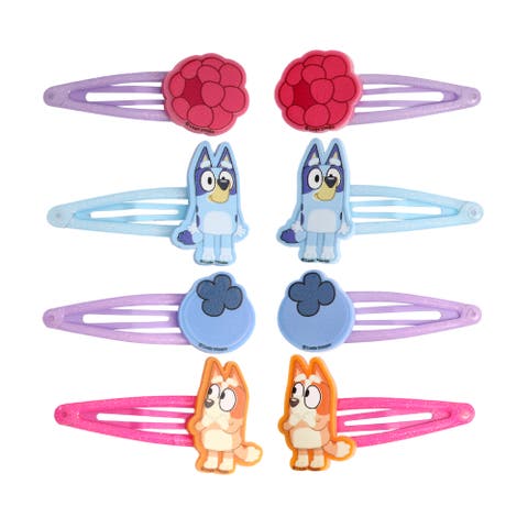 Hair Clips 8-Piece Set Official License, Snap Back Hair Clip, Bluey Accessories