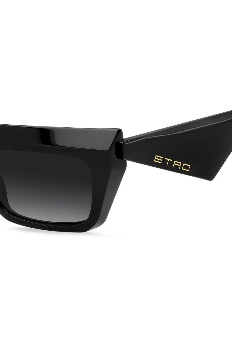 Etro 55mm Rectangular Sunglasses, Alternate, color, Black/ Dark Grey Sf