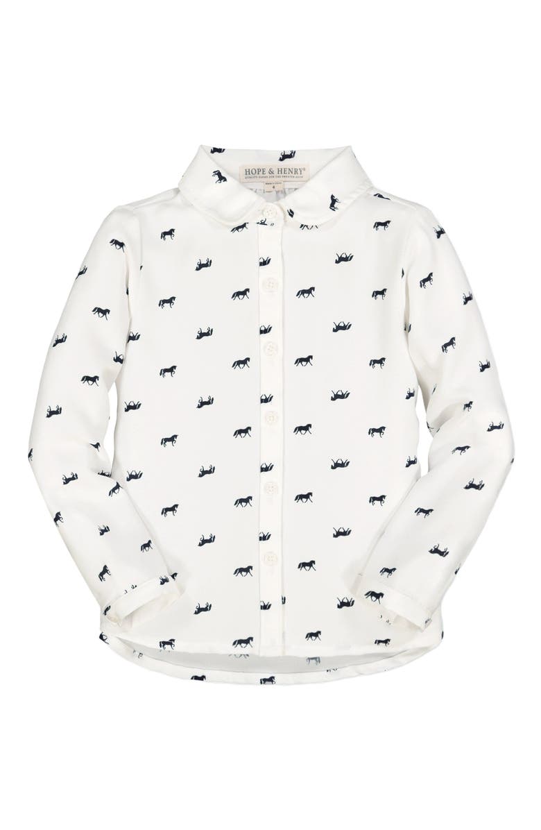 Hope & Henry Baby Girls' Peter Pan Collar Top, Infant, Main, color, 