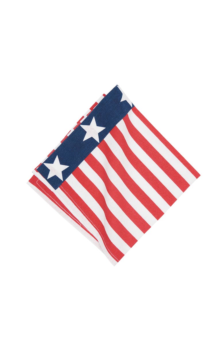 C&F Home Stars and Stripes 4th of July Patriotic Cotton Reversible Napkin Set of 6, Main, color, Red