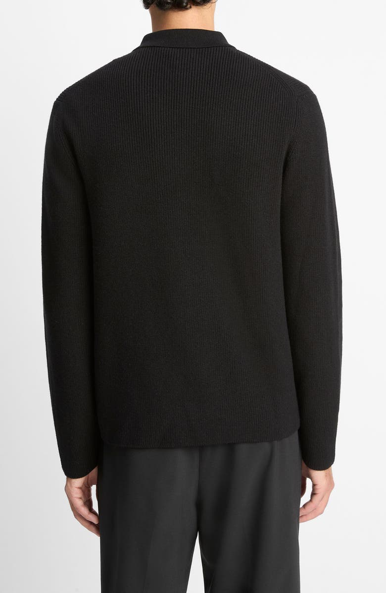 Vince Wool Blend Zip Cardigan, Alternate, color, Black