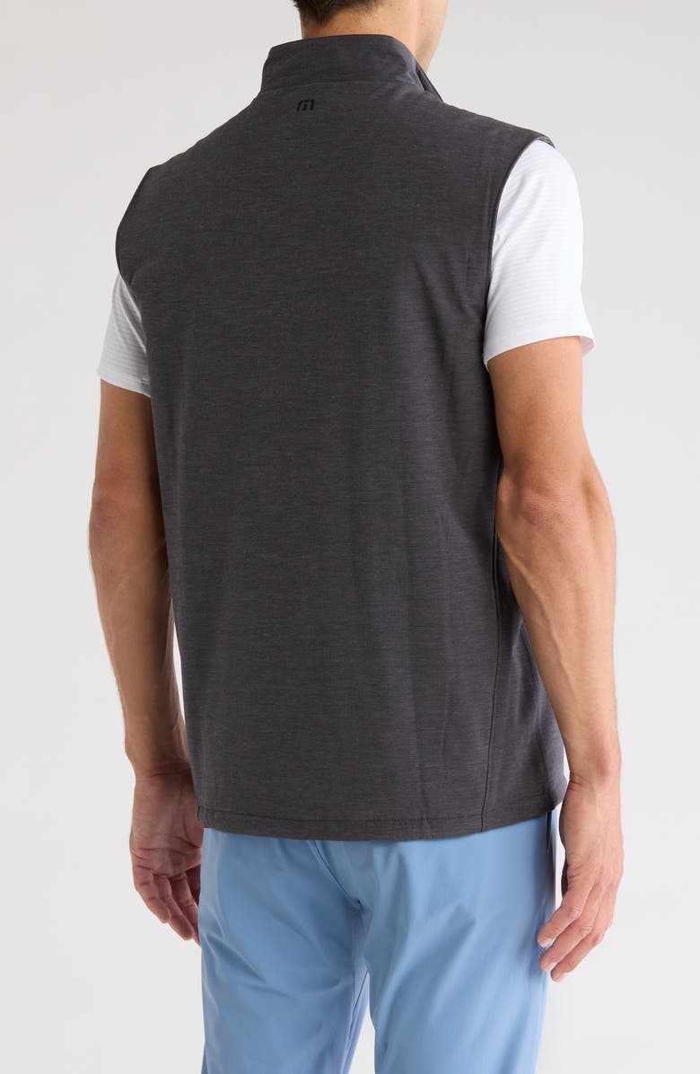 TravisMathew Top of the Line Front Zip Vest, Alternate, color, Heather Black