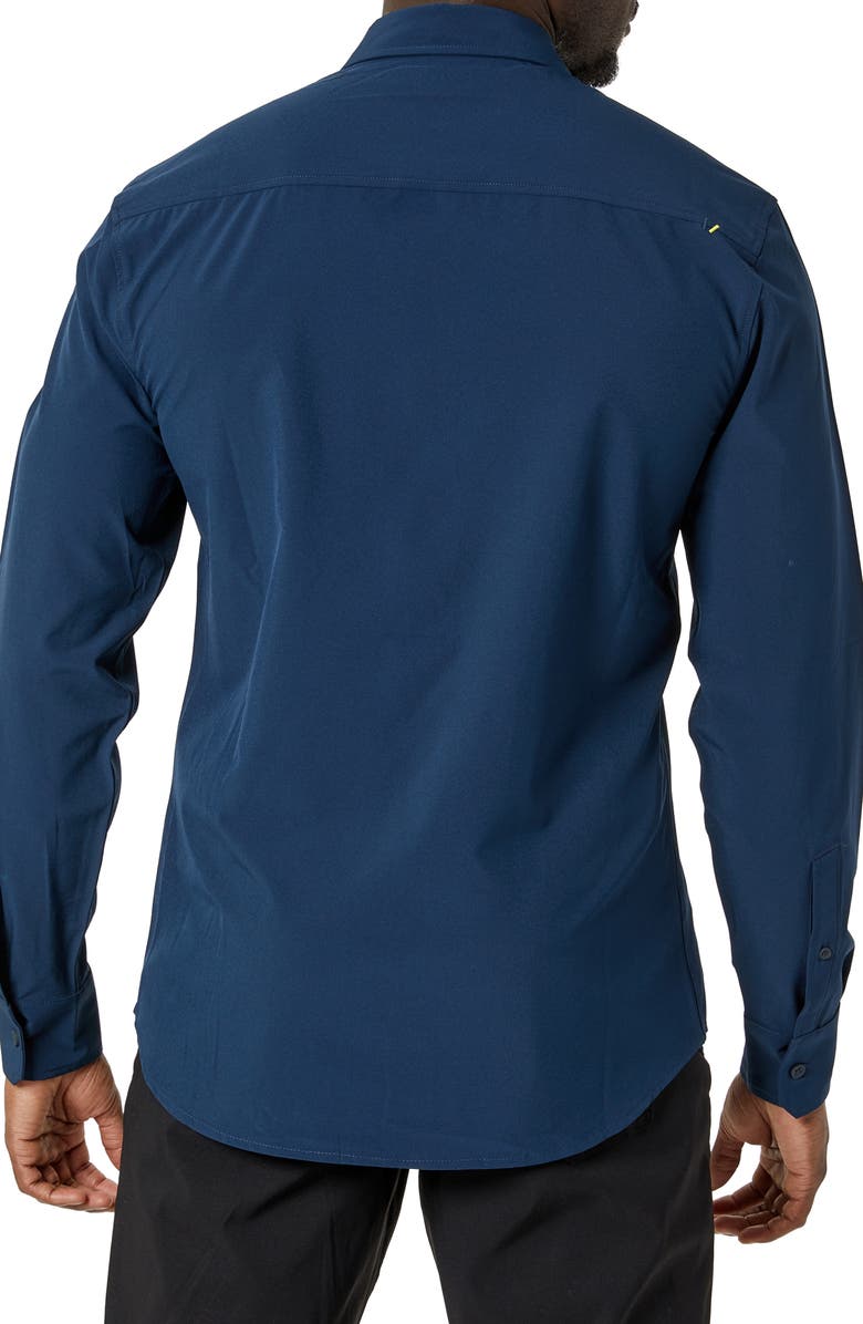 Kenneth Cole Solid Stretch Button-Up Sport Shirt, Alternate, color, 