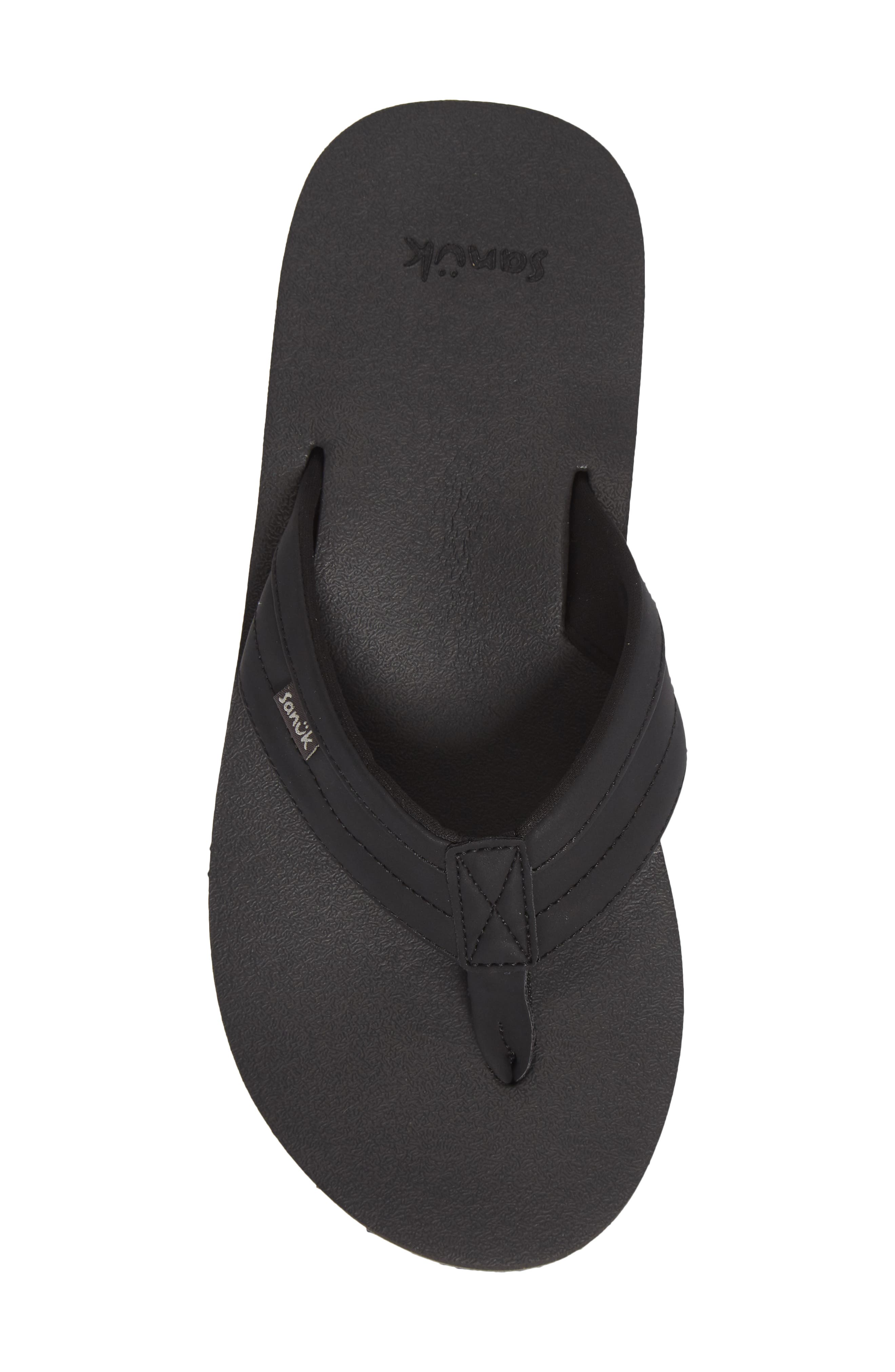 Sanuk Ziggy Water Friendly Flip Flop, Alternate, color, Black
