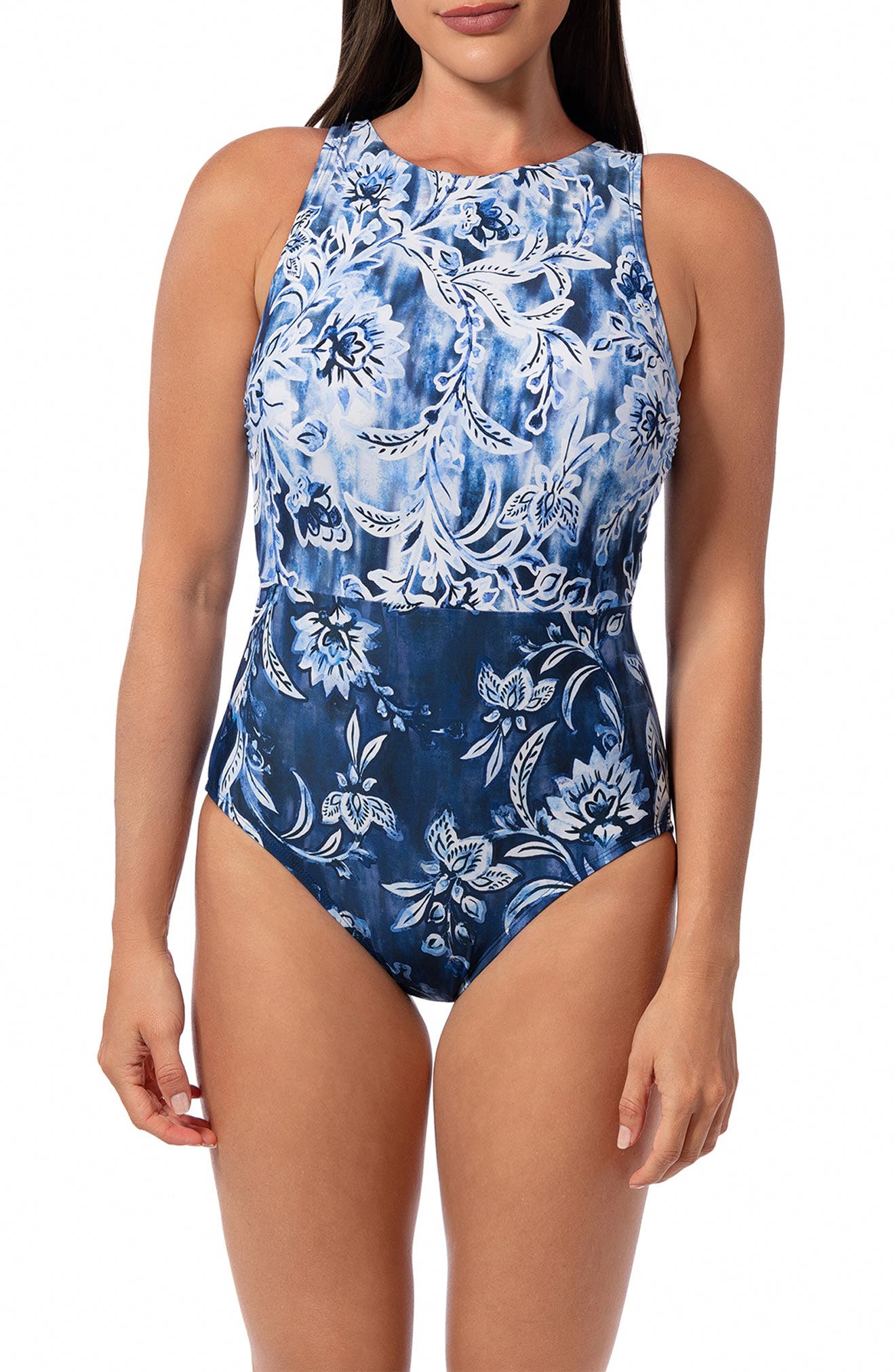 JANTZEN Farrah High Neck One-Piece Swimsuit