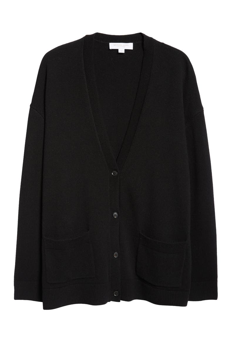 Oversize Cashmere Cardigan, Alternate, color, BLACK