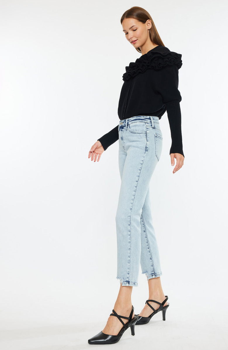 KanCan Pam Essentials Mid Rise Crop Straight Jeans, Alternate, color, Medium Wash