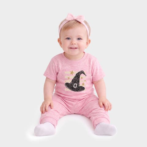 Witch Hat Stripes Infant Jogger Pant Crew Set