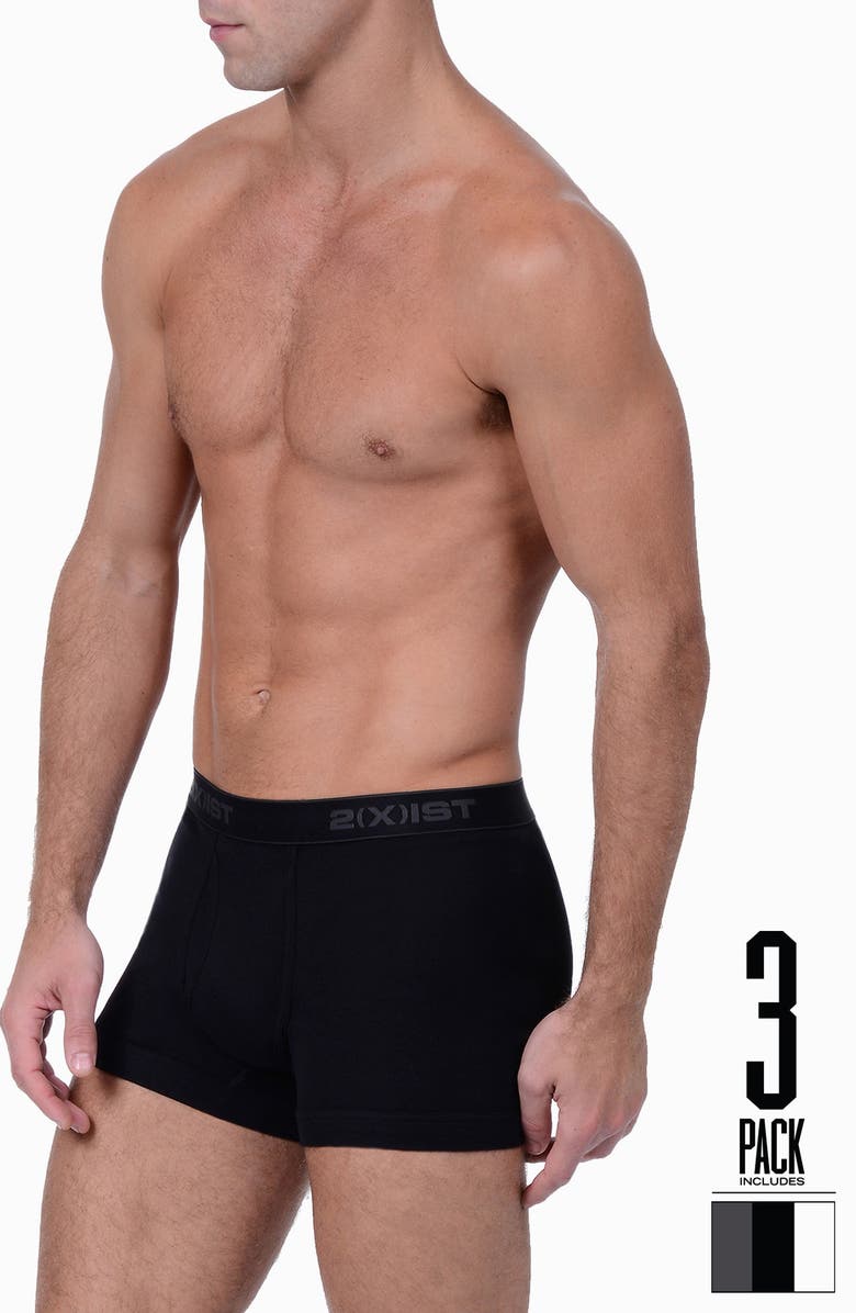 2(x)ist 3-Pack Cotton Boxer Briefs, Alternate, color, White/ Black/ Heathergray