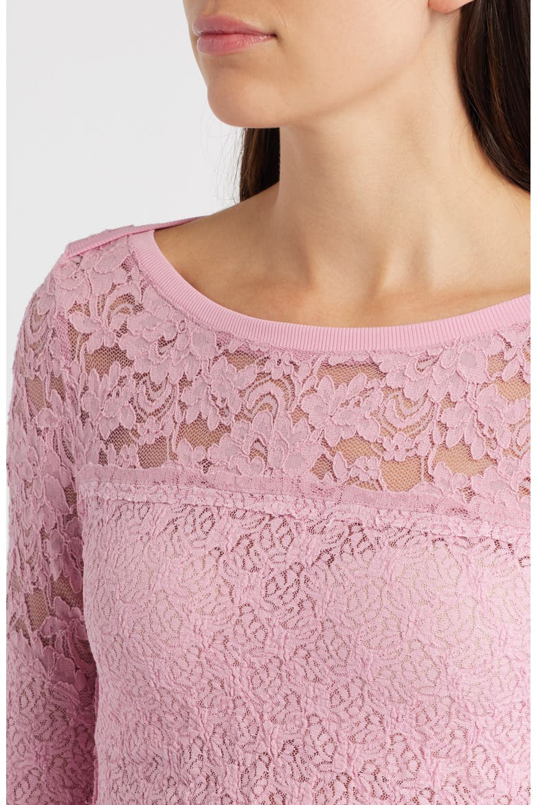 Bell Sleeve Sheer Cotton Blend Lace Top, Alternate, color, ORCHID SMOKE