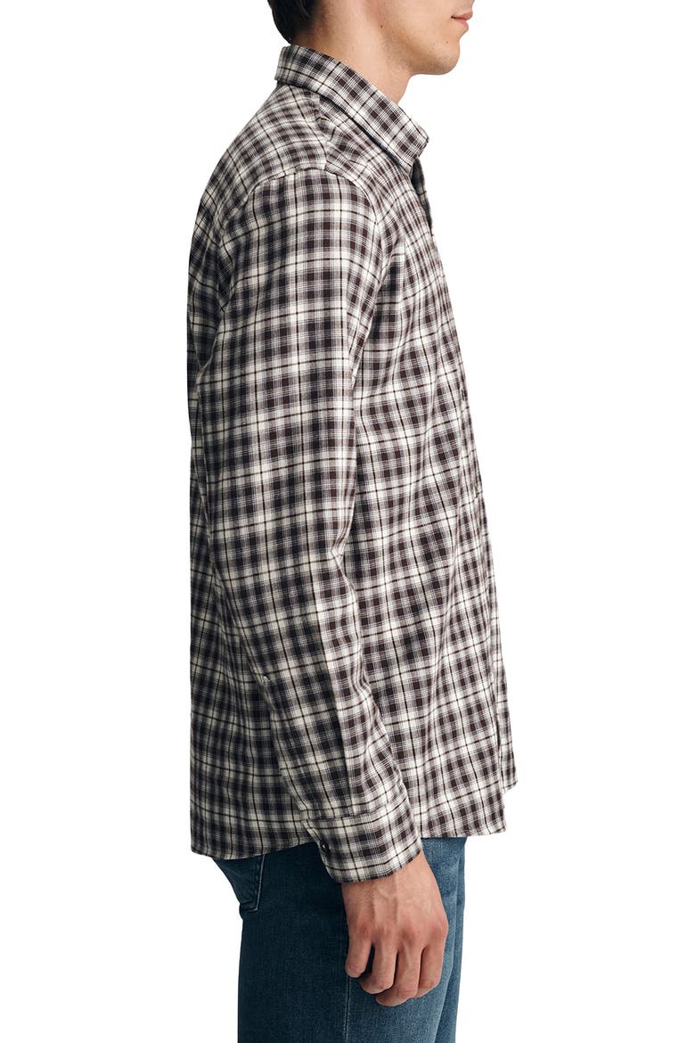 Check Long Sleeve Button Up Shirt, Alternate, color, BROWN