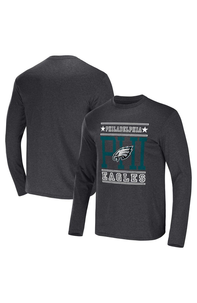 NFL X DARIUS RUCKER Men's NFL x Darius Rucker Collection by Fanatics Heathered Charcoal Philadelphia Eagles Long Sleeve T-Shirt, Main, color, 