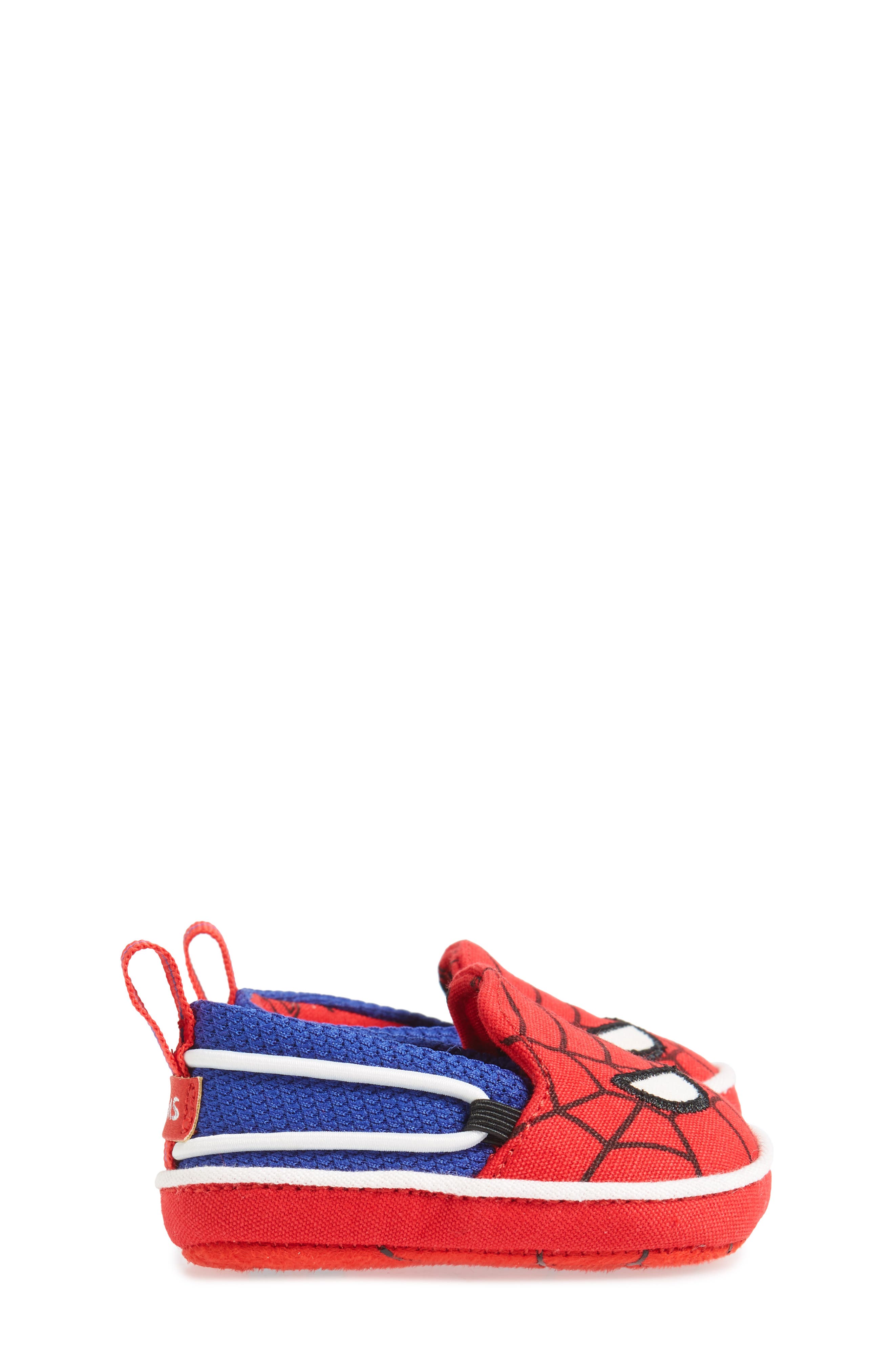 TOMS x Marvel Lima Spider Man Slip-On Crib Shoe, Alternate, color, 