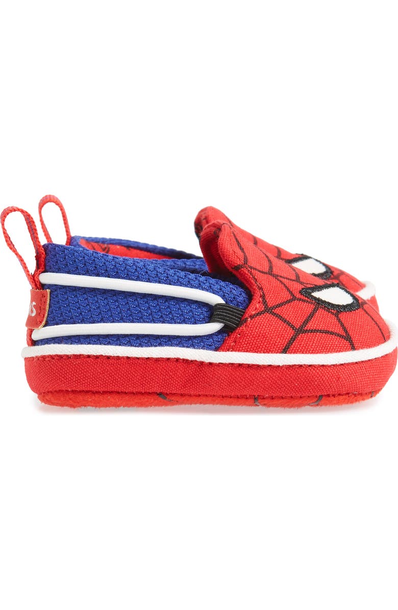 TOMS x Marvel Lima Spider Man Slip-On Crib Shoe, Alternate, color,