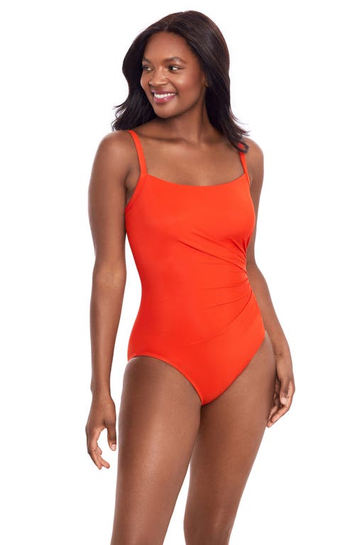 Miraclesuit Rock Solid Starr Underwire One-piece Swimsuit In Orange