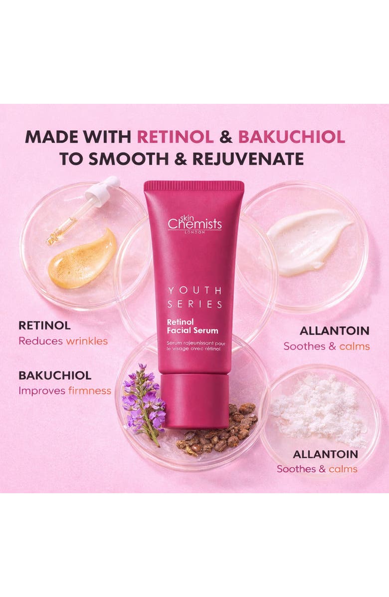 SKINCHEMISTS Retinol Bakuchiol Facial Serum 30ml for Fine Lines & Wrinkles, Loss of Firmness, Alternate, color, White