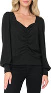GIBSONLOOK V-Neck Ruched Knit Top