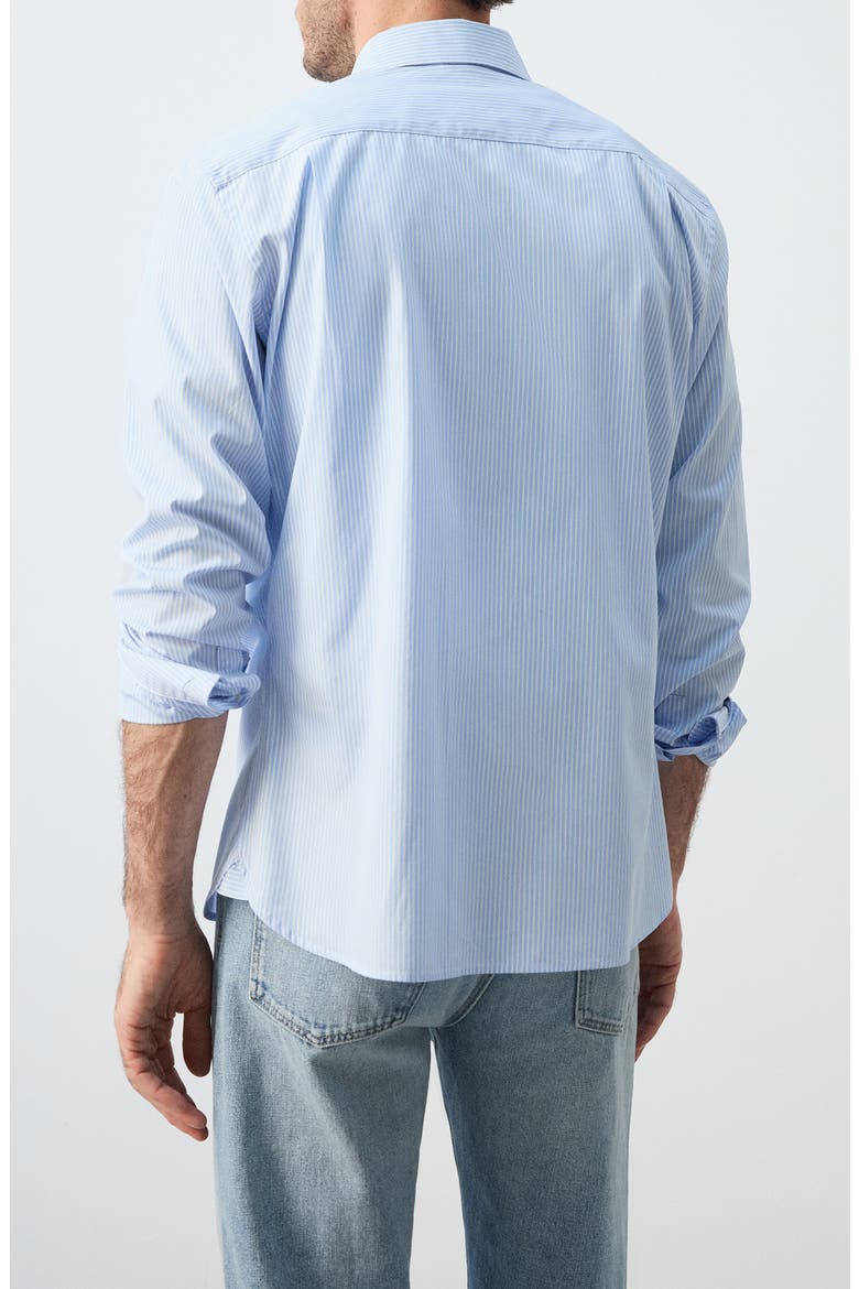 Regular Fit Stripe Button-Up Shirt, Alternate, color, SKY BLUE
