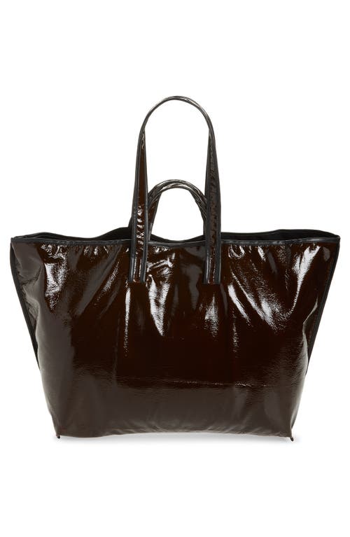 Kassl Lacquer Wool Tote In Brown