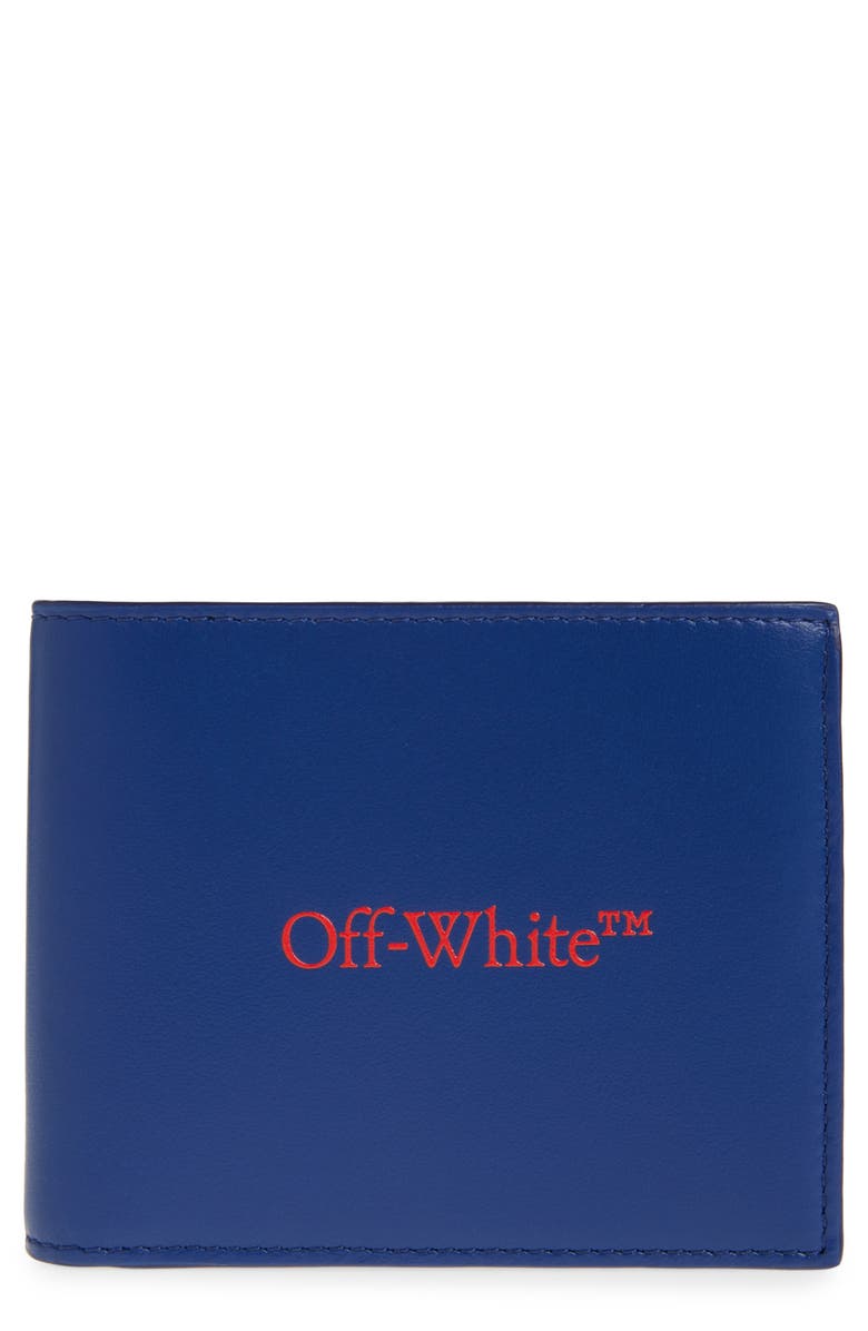 Off-White Bookish Logo Leather Bifold Wallet, Main, color,
