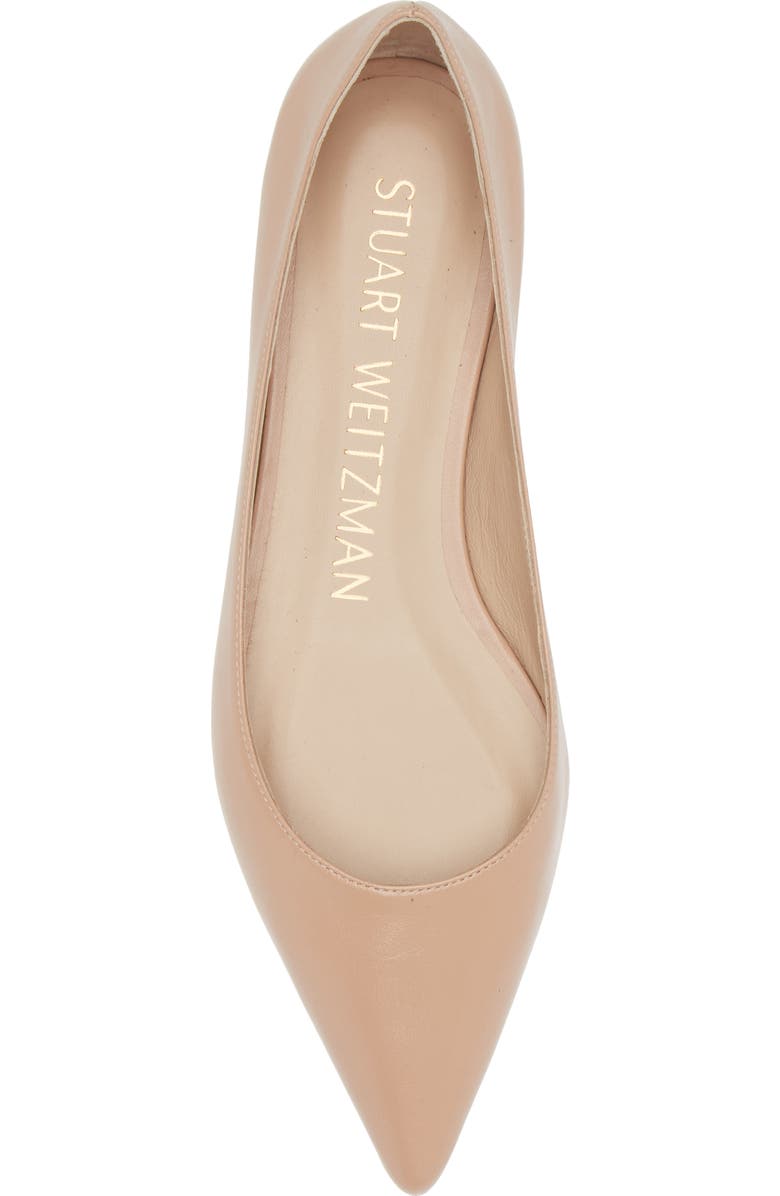 Stuart Weitzman Emilia Pointed Toe Flat, Alternate, color, Adobe