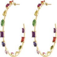 EDEN PRESLEY Large Goddess Rainbow Sapphire Hoop Earrings