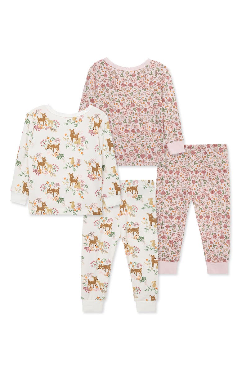 Little Me Woodland 2-Pack Stretch Viscose Pajama Set, Alternate, color, Pink Multi