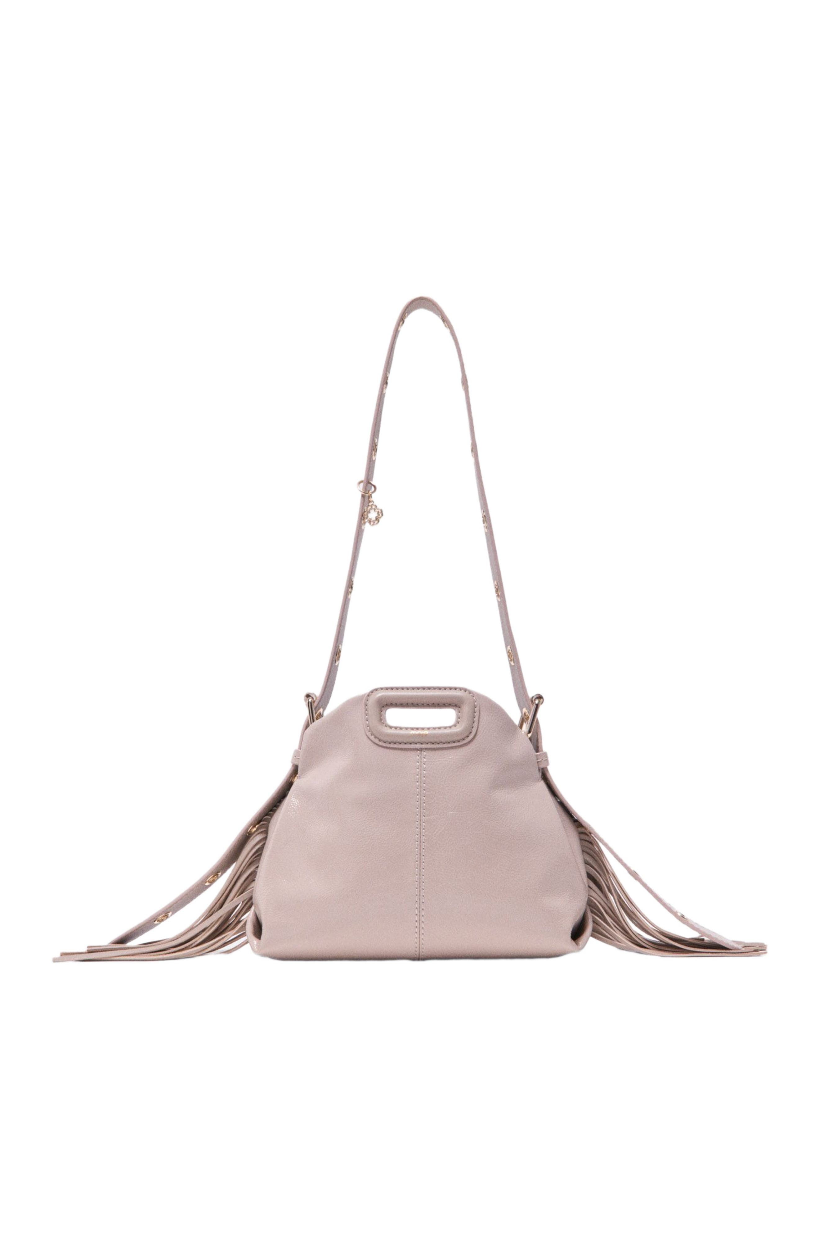 maje Naplak leather Miss M Mini bag, Main, color, Mastic Beige