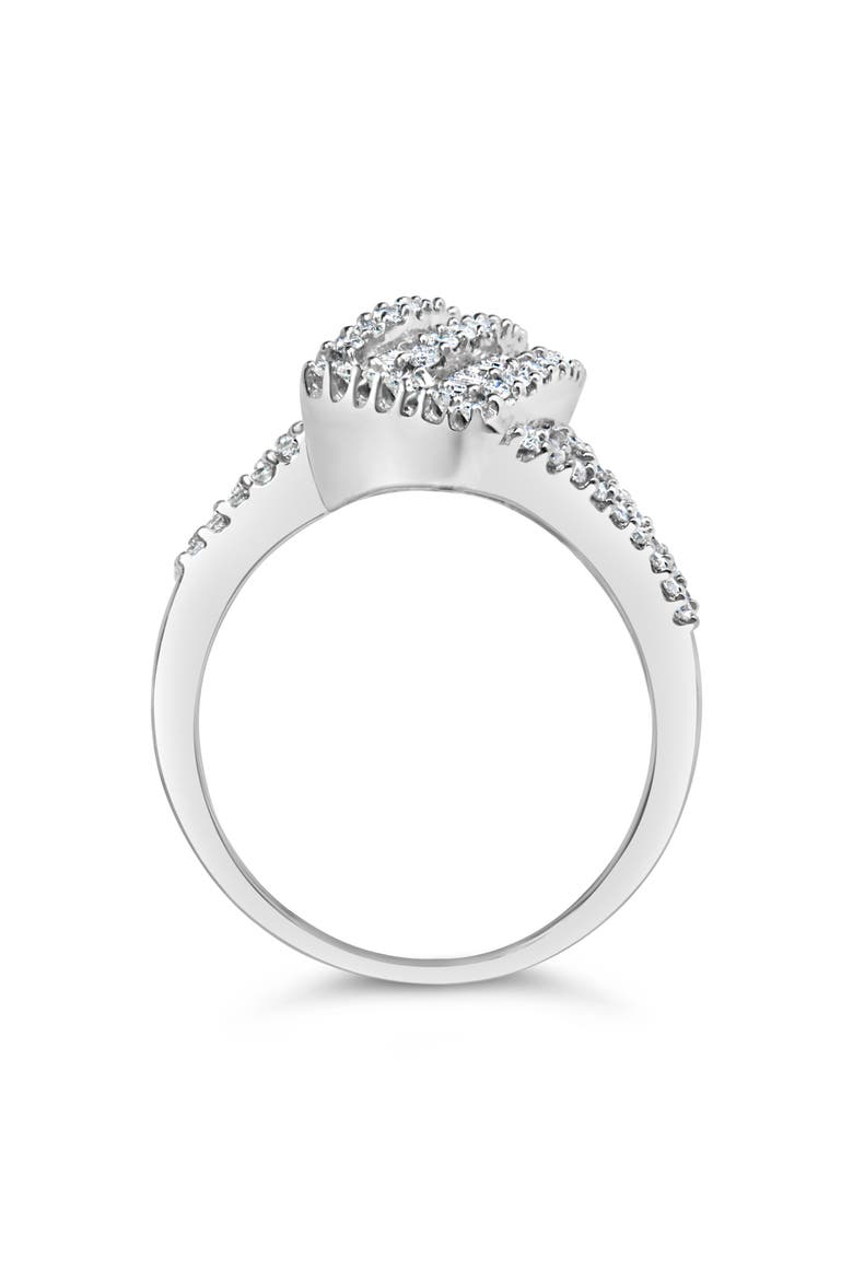 14K White Gold 1-1/2 Cttw Diamond Bypass Cocktail Ring Band, Alternate, color, White