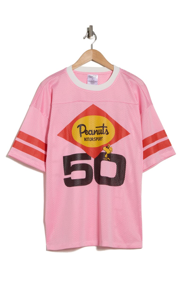 The Forecast Agency Peanuts<sup>®</sup> Racing Graphic T-Shirt, Main, color, Pink